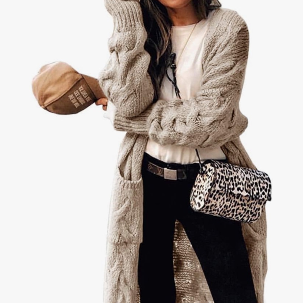 Crème cable knit cardigan Top Shop